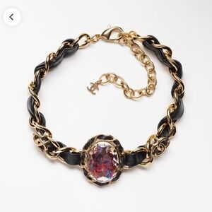 CHANEL 22 Rare find Leather chain Necklace Choker